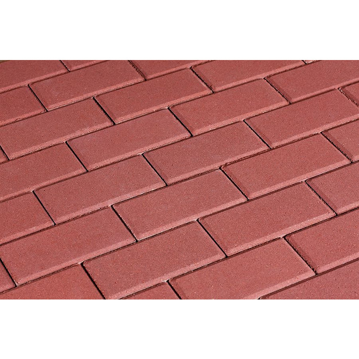 Брусчатка 342 механический завод Прямоугольник 200х100х80 мм Ярко-красный