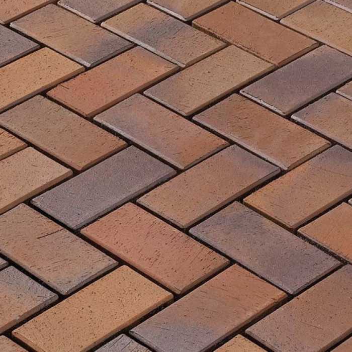 Тротуарная клинкерная брусчатка Vandersanden Meran красная пестрая, 200x100x45 мм